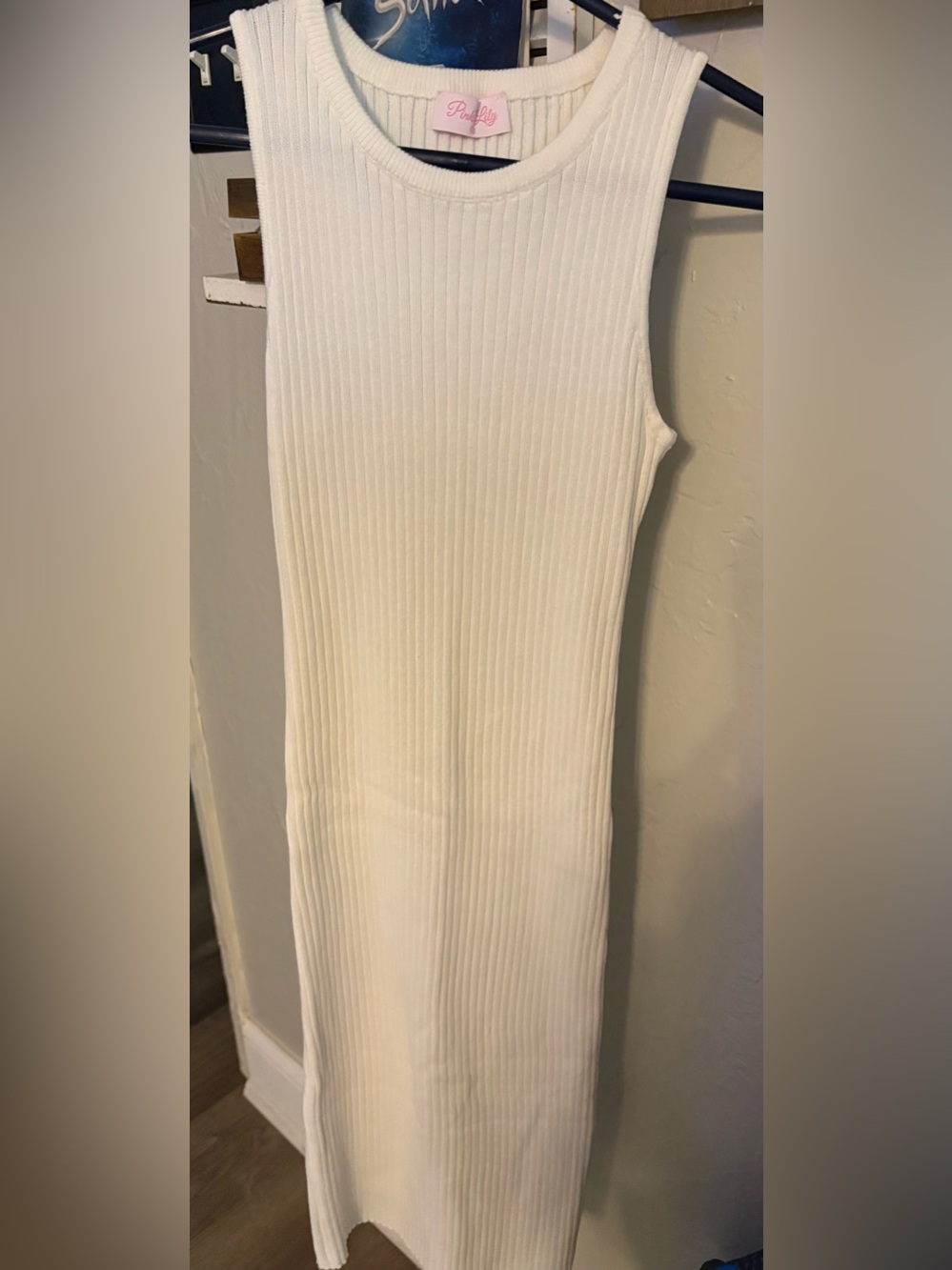 Cream Ribbed Women's Sweater dress size small